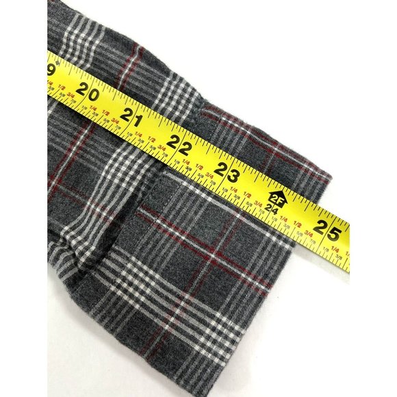 Untuckit Hazlitt Flannel Shirt Mens Large Slim Fit Gray Red Plaid Long Sleeve - Picture 14 of 14